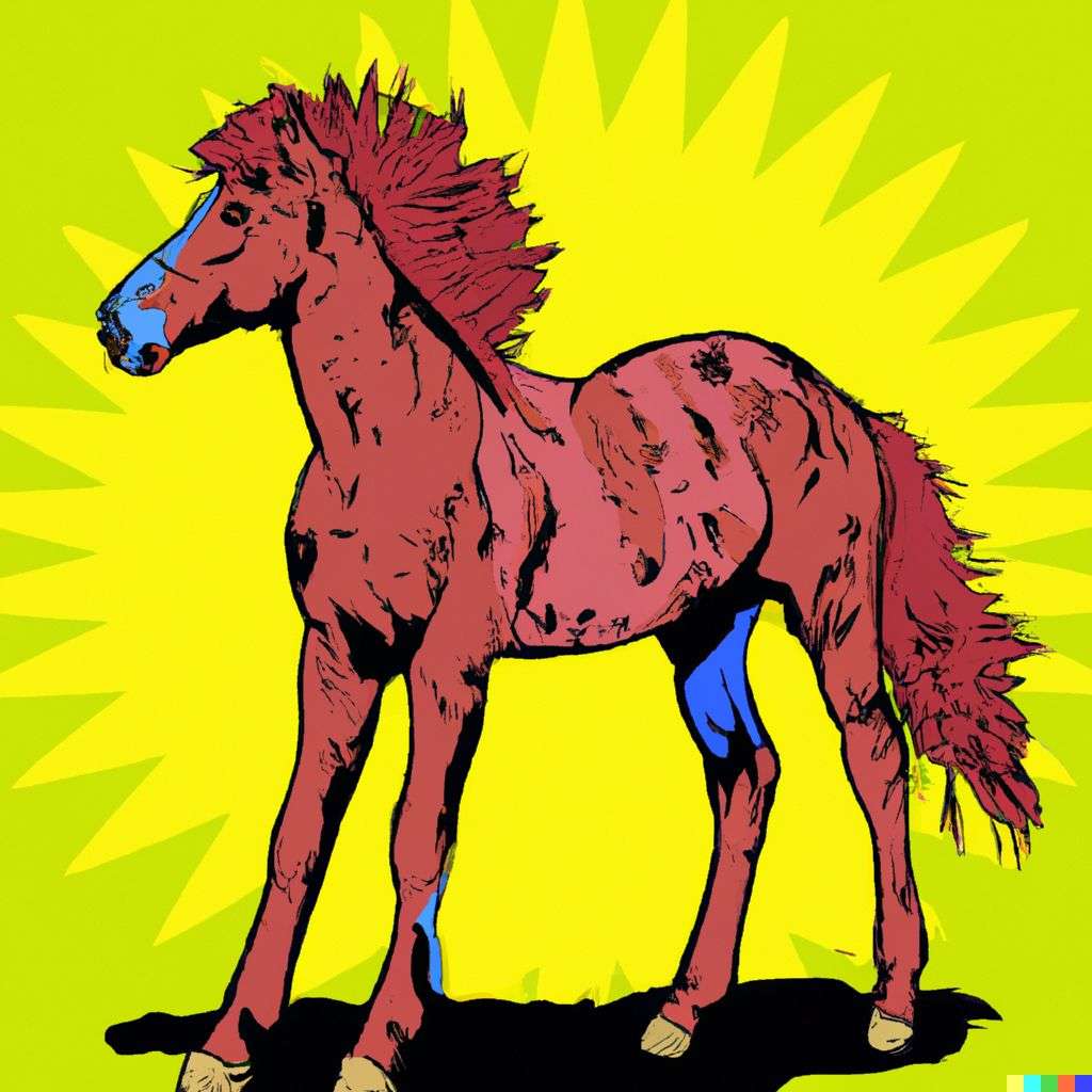 a horse, comic book drawing